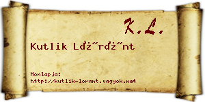 Kutlik Lóránt névjegykártya