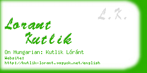 lorant kutlik business card